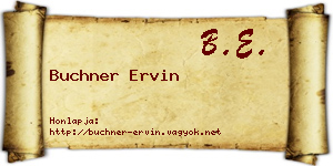 Buchner Ervin névjegykártya
